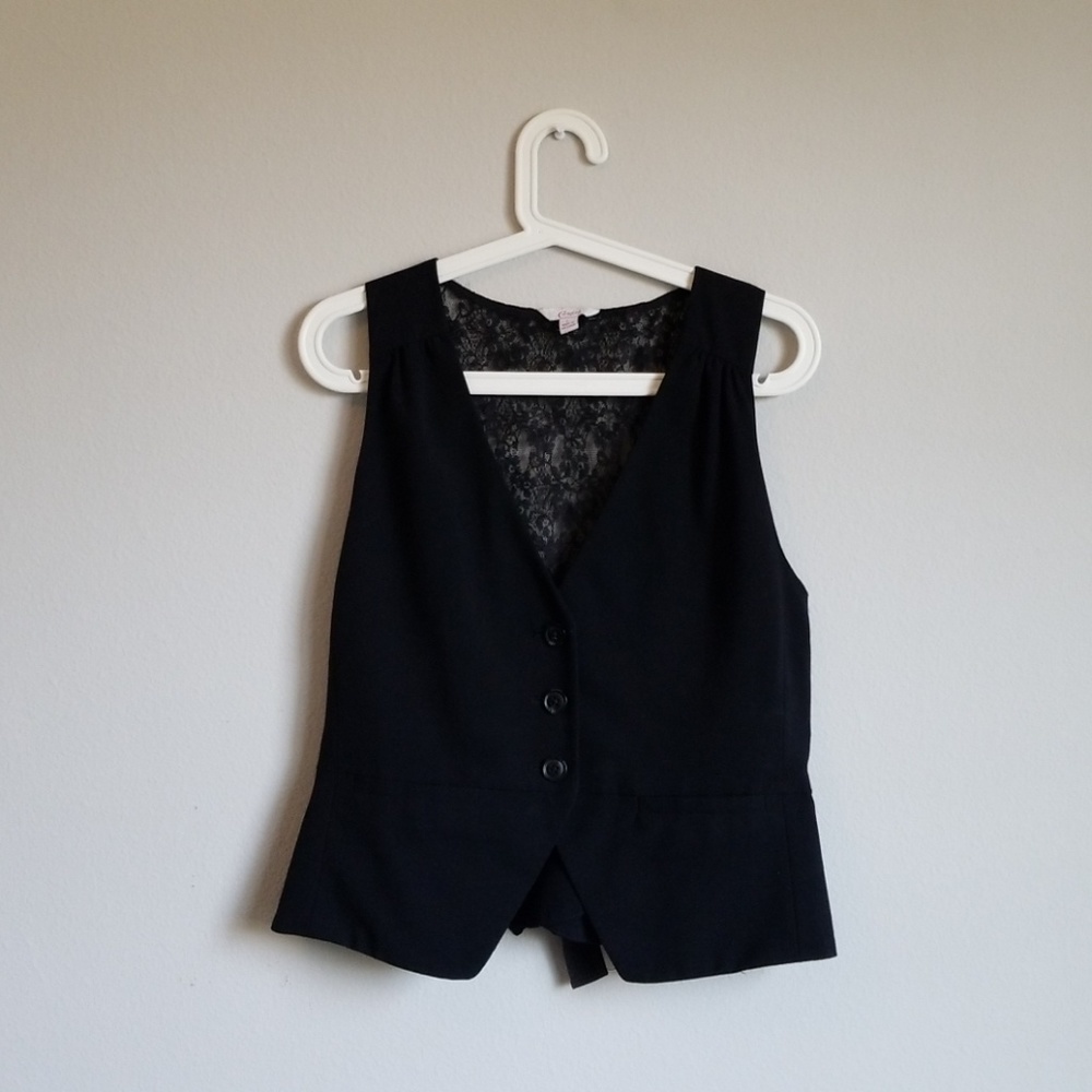 Lace back formal vest